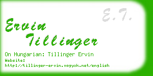 ervin tillinger business card